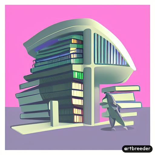 "futuristic library, alien "